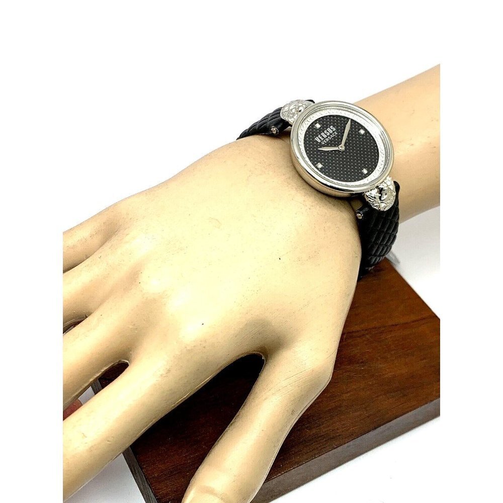 Versus by Versace Women's Watch VSPZU0121 Black Dial Silver Case Leather… - Picture 5 of 14